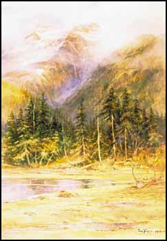 Golden Ears from Pitt Lake, B.C. by Thomas William Fripp vendu pour $1,650