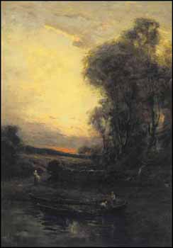 Gathering Reeds at Dusk by John A. Hammond vendu pour $12,650