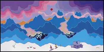 Kluane Skiers by Ted Harrison vendu pour $55,575