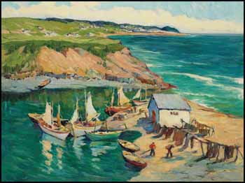 Village de L'Anse-aux-Gascons, Gaspé, Que. by Rita Mount sold for $7,605