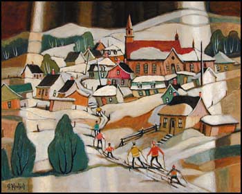 La Filee des Skyeurs, Charlevoix by Jean Guy Desrosiers vendu pour $1,320