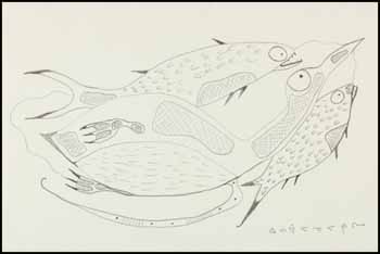 Bird and Fish by Attributed to Norval H. Morrisseau sold for $3,245