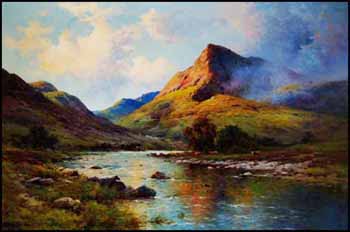 Evening Light, Glencoe by Alfred Fontville de Breanski Jr. sold for $10,350