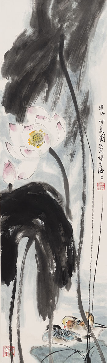 Lotus and Ducks by Liu Danzhai sold for $3,438