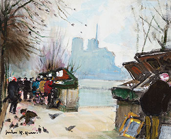 Bouquinistes, Notre-Dame by Jules-René Hervé sold for $1,625
