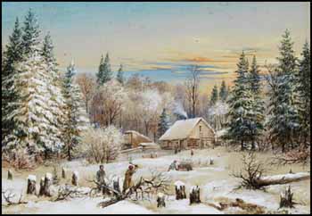 A Canadian Homestead in Winter by Washington F. Friend vendu pour $1,638