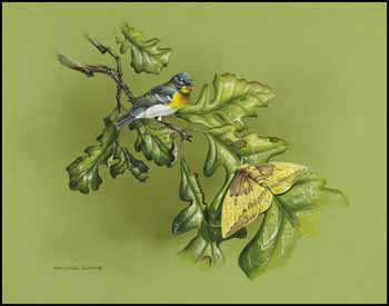 Male Parula Warbler and Male Imperial Moth by Michael Dumas sold for $936
