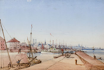 Montreal, Harbor Scene by James D. Duncan vendu pour $25,000