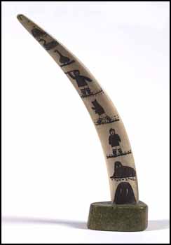Walrus Tusk Etching ~ Sixteen Figures by  Malee sold for $1,150