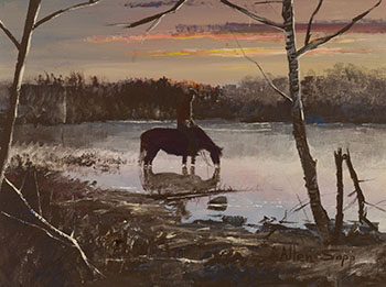 Horse Having Water by Allen Sapp vendu pour $10,000