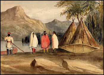 Indians by the Teepees by Early 19th Century Canadian School sold for $2,300