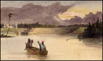 Long Island Dam and Lock, Rideau Canal by Early 19th Century Canadian School sold for $2,300