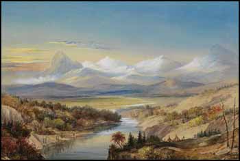 A Distant View of the Rocky Mountains by Washington F. Friend sold for $1,755