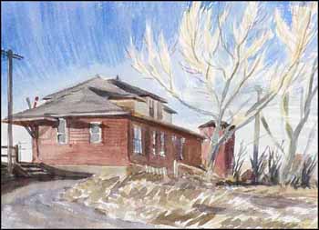 CP Rail Station, Carmangay, Alberta (02994/2013-3060) by John Ensor sold for $875