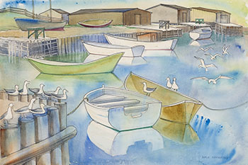 	Gulls at Ferryland, NFLD by Doris Jean McCarthy