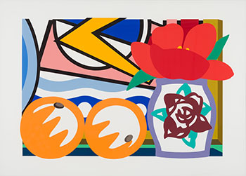 Still Life with Lichtenstein and Two Oranges by Tom Wesselmann