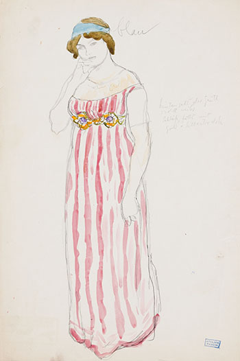 Young Woman in a Pink Dress by Jules Pascin