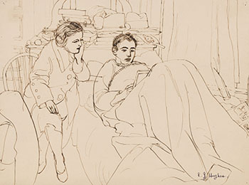 Artist's Mother and Brother by Edward John (E.J.) Hughes