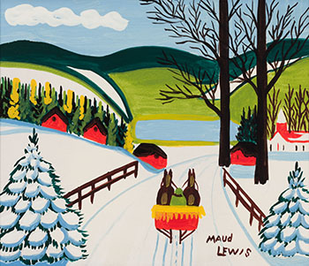 Winter Sleigh Ride by Maud Lewis