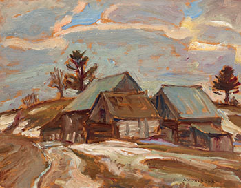 Barns Near Lac Simon, Que by Alexander Young (A.Y.) Jackson