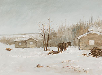 Visiting at Red Pheasant Reserve by Allen Sapp