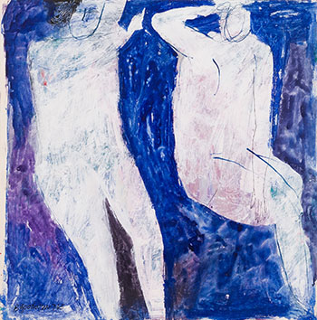 Untitled (Two Figures in Blue) by Betty Roodish Goodwin