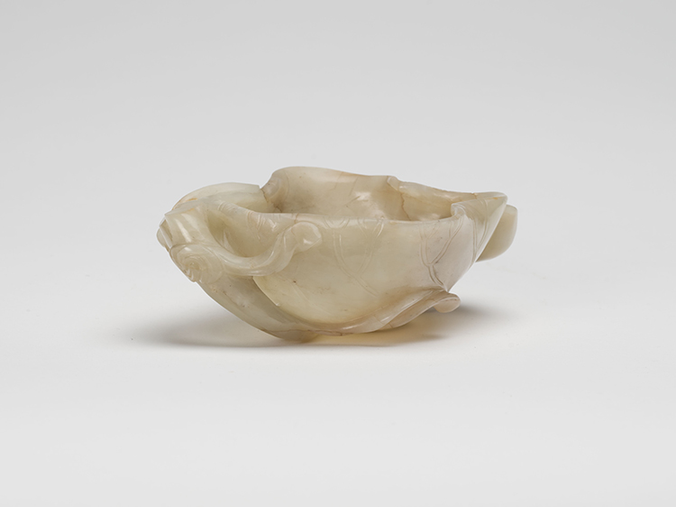 A Chinese Mottled Pale Celadon Jade Lotus Cup, 17th Century by  Chinese Art
