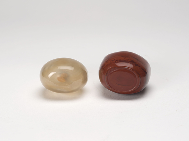 A Chinese Agate and a Realgar Glass Snuff Bottle, 19th Century by  Chinese Art