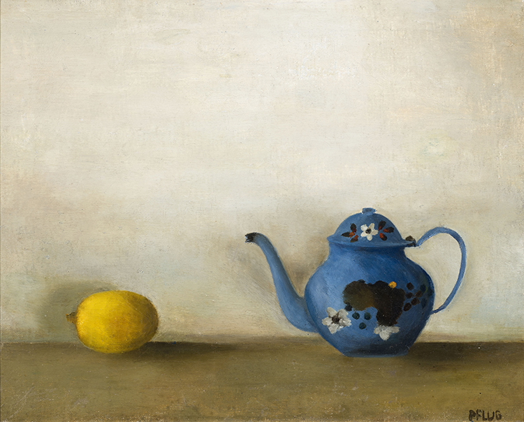 Still Life with Fruit and Blue Teapot by Christiane Sybille Pflug