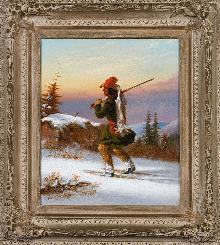 Indian Hunter in Snowshoes by Cornelius David Krieghoff