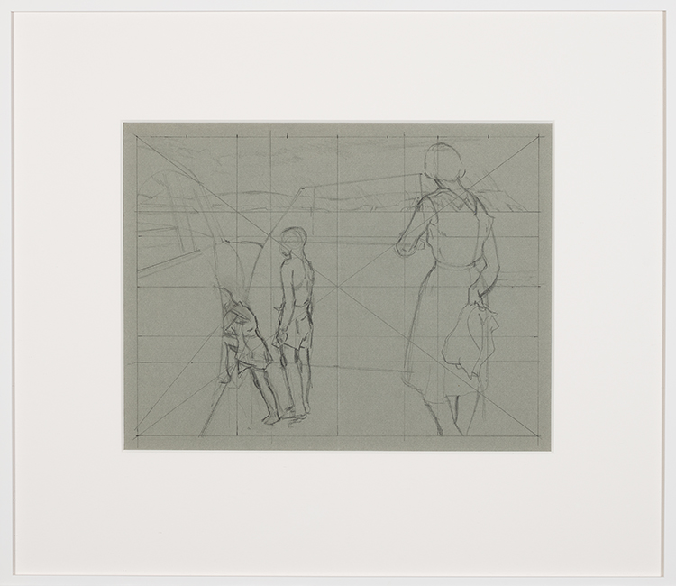 Study for Family in Rainstorm (AC00420) by Alexander Colville