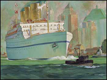 Empress of Japan Leaving Vancouver by Ronald Threlkeld Jackson vendu pour $10,925