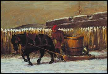 Paysan et Cheval Huille by 20th Century Canadian School sold for $1,840