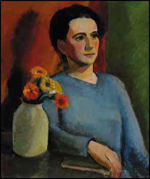 Portrait of a Girl with Calendulas by Jack Weldon Humphrey vendu pour $5,175