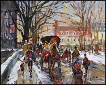 Quebec, Place d'Arme by Serge Brunoni sold for $4,313