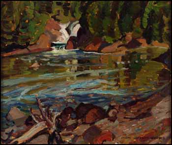 Falls on the Magpie River Near Michipicoleu Mission, Lake Superior by Dr. Naomi Jackson Groves sold for $920