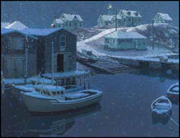 December Evening, Peggy's Cove by Tom Dickson vendu pour $5,750