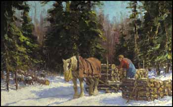 The Woodcutter ~ Horse and Sleigh by Frederick Simpson Coburn sold for $46,000