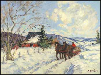 The Red Sleigh by Berthe Des Clayes sold for $9,775
