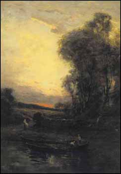 Gathering Reeds at Dusk by John A. Hammond sold for $12,650