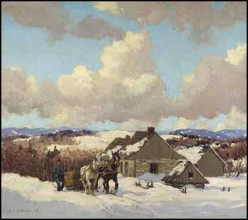 Hauling Logs in Winter by Frederick Simpson Coburn sold for $37,375