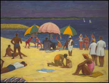 Beach Scene - La Grande Plage by John Goodwin Lyman vendu pour $207,000