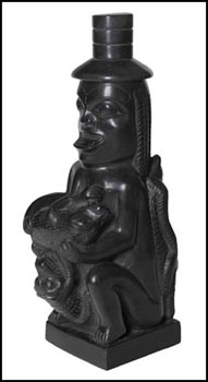 Bear Mother Figure with Two Cubs, One Suckling, with Bear Figure on verso by Unidentified Haida Artist sold for $8,775