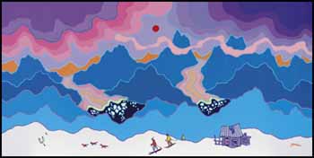 Kluane Skiers by Ted Harrison sold for $55,575