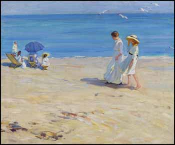 The Blue Sea (On the Beach at St. Malo) by Helen Galloway McNicoll vendu pour $315,900