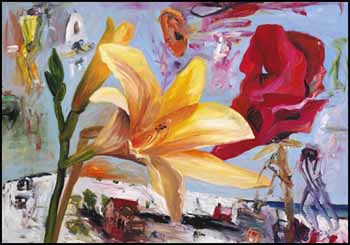 Day Lily and Red Poppy by John Hartman sold for $7,605