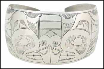Haida Gwaii Beaver Bracelet by Unidentified Haida Artist sold for $11,700