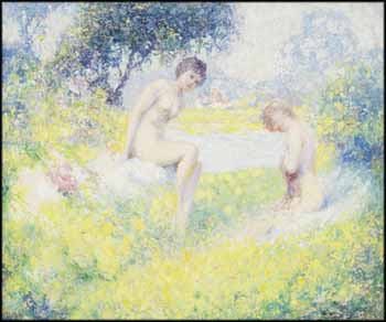 Two Nudes in a Landscape by William Henry Clapp vendu pour $29,500
