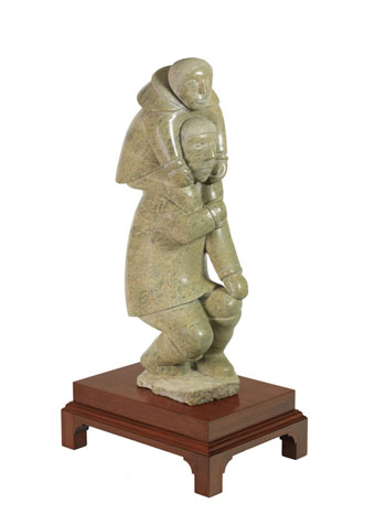 Father Carrying Daughter by Oviloo Tunnillie vendu pour $9,440
