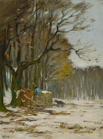 First Snow, Île d'Orléans by Horatio Walker vendu pour $12,500